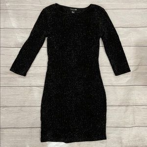 Forever 21 Body Con Black Sparkle Dress Small